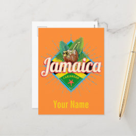 Jamaica caribische boon retro flag vacation  feestdagenkaart