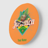 Jamaica caribische boon retro flag vacation  grote klok (Hoek)