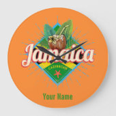 Jamaica caribische boon retro flag vacation  grote klok (Voorkant)