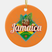 Jamaica caribische boon retro flag vacation  keramisch ornament (Voorkant)