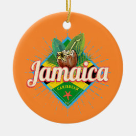 Jamaica caribische boon retro flag vacation  keramisch ornament