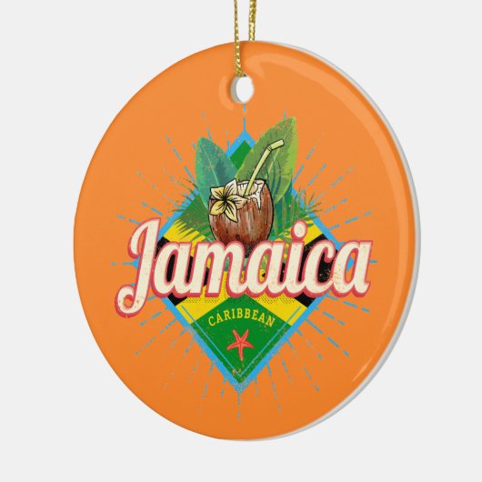Jamaica caribische boon retro flag vacation  keramisch ornament (Links)