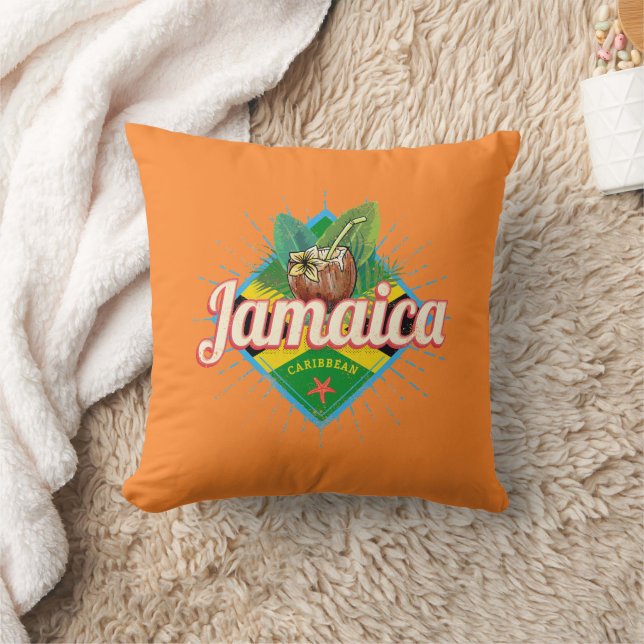 Jamaica caribische boon retro flag vacation  kussen (Deken)