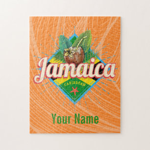 Jamaica caribische boon retro flag vacation  legpuzzel