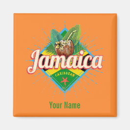 Jamaica caribische boon retro flag vacation  magneet