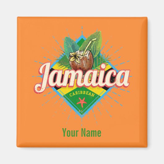 Jamaica caribische boon retro flag vacation  magneet (Voorkant)