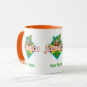 Jamaica caribische boon retro flag vacation  mok (Voorkant links)