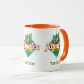 Jamaica caribische boon retro flag vacation  mok (Voorkant rechts)