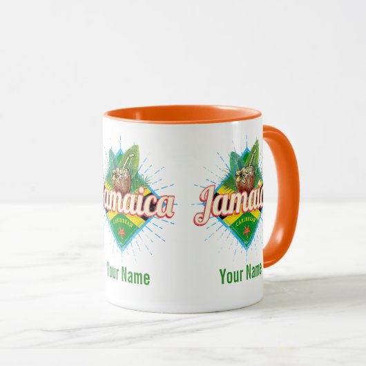 Jamaica caribische boon retro flag vacation  mok (Voorkant rechts)