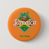 Jamaica caribische boon retro flag vacation  ronde button 5,7 cm (Voorkant)