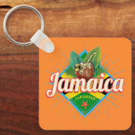 Jamaica caribische boon retro flag vacation  sleutelhanger