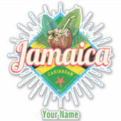 Jamaica caribische boon retro flag vacation  sticker (Voorkant)
