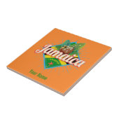 Jamaica caribische boon retro flag vacation  tegeltje (Zijkant)