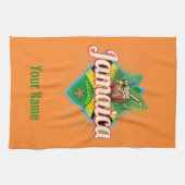 Jamaica caribische boon retro flag vacation  theedoek (Horizontaal)
