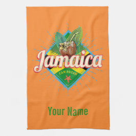 Jamaica caribische boon retro flag vacation  theedoek