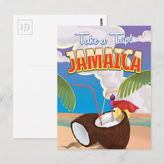 Jamaica Cartoon reisposter Briefkaart (Voorkant / Achterkant)