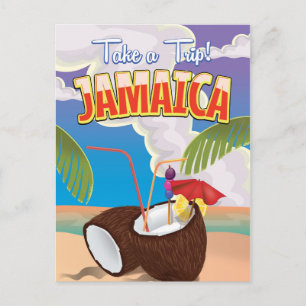Jamaica Cartoon reisposter Briefkaart