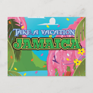 Jamaica cartoon reisposter briefkaart