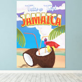 Jamaica Cartoon reisposter Canvas Afdruk (Insitu (Houten vloer))