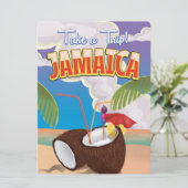 Jamaica Cartoon reisposter Kaart (Staand voorkant)