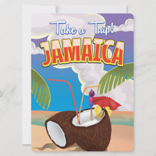 Jamaica Cartoon reisposter Kaart