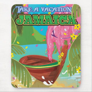 Jamaica cartoons reizen poster muismat