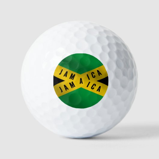 Jamaica Caution Tape Green Gold Jamaican Flag Golfballen (Voorkant)