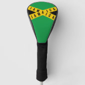 Jamaica Caution Tape Green Gold Jamaican Flag Golfheadcover (Voorkant)