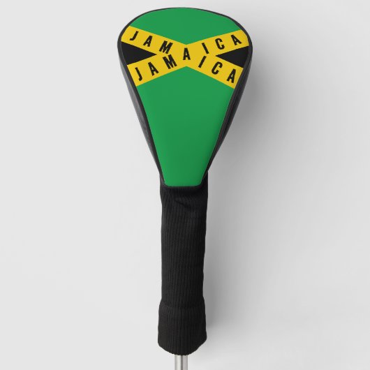 Jamaica Caution Tape Green Gold Jamaican Flag Golfheadcover (Voorkant)