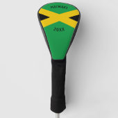 Jamaica Caution Tape Green Gold Jamaican Flag Golfheadcover (Voorkant)