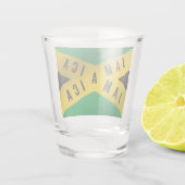 Jamaica Caution Tape Green Gold Jamaican Flag Shot Glas (Achterkant)