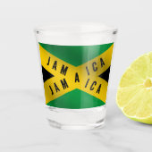 Jamaica Caution Tape Green Gold Jamaican Flag Shot Glas (Voorkant)