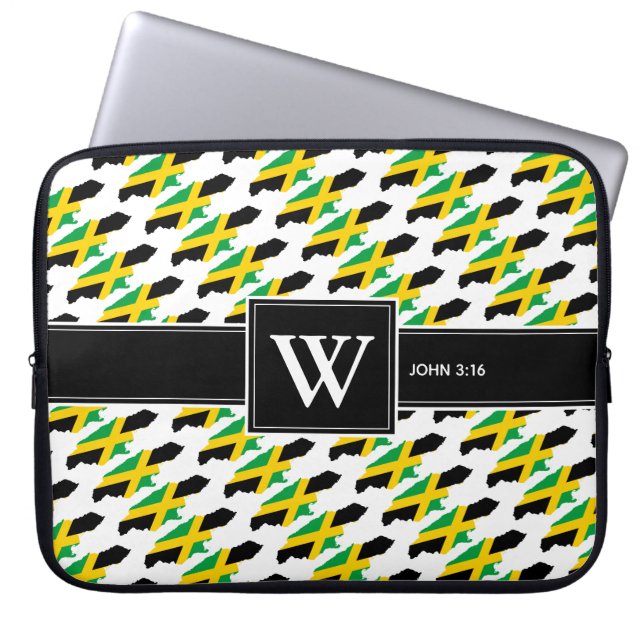 JAMAICA Christelijk Schrift Monogram laptop Sleeve (Voorkant)