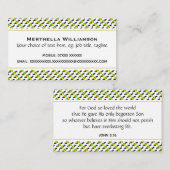 JAMAICA Christelijke Schrift Johannes 3:16 Visitekaartje (Voorkant / Achterkant)