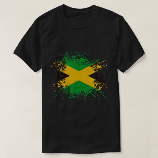  Jamaica Classic Jamaican Flag Stylish Spla T-shirt (Design voorkant)
