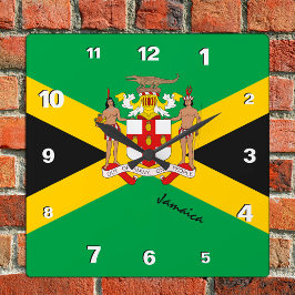 Jamaica Clock, patriottisch huis, Jamaicaanse vlag Vierkante Klok