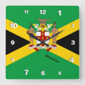 Jamaica Clock, patriottisch huis, Jamaicaanse vlag Vierkante Klok (Voorkant)