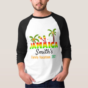 Jamaica Colorful Custom Matching Group Vacation T- T-shirt