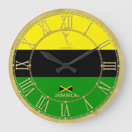 Jamaica Colors Gold Roman Numerals Modern Clock Grote Klok