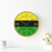 Jamaica Colors Gold Roman Numerals Modern Clock Grote Klok (Huis)