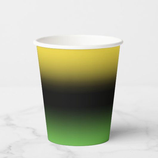 Jamaica Colors Gradient Green and Yellow Papieren Bekers (Voorkant)