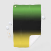 Jamaica Colors Gradient Ombre Green Gold en Black Golfhanddoek (Insitu)