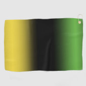 Jamaica Colors Gradient Ombre Green Gold en Black Golfhanddoek (Horizontaal)