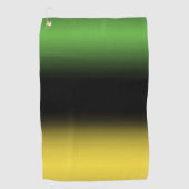 Jamaica Colors Gradient Ombre Green Gold en Black Golfhanddoek (Voorkant)