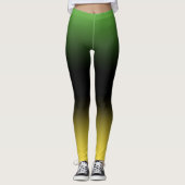 Jamaica Colors Gradient Ombre Green & Yellow Leggings (Voorkant)