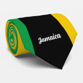 Jamaica Colors Green Black & Gold Jamaican Flag Stropdas (Opgerold)