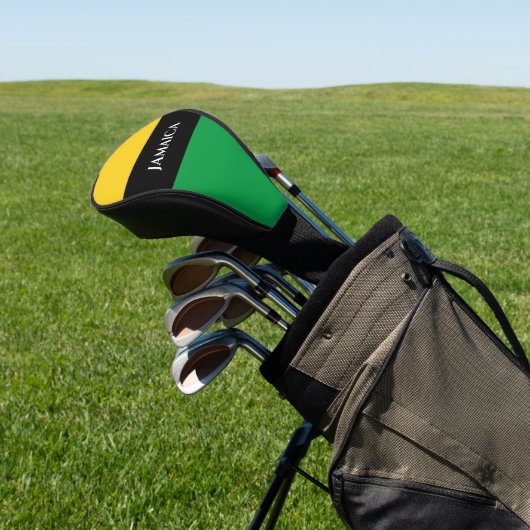 Jamaica Colors Green Gold Black Jamaican Golfheadcover (Insitu)
