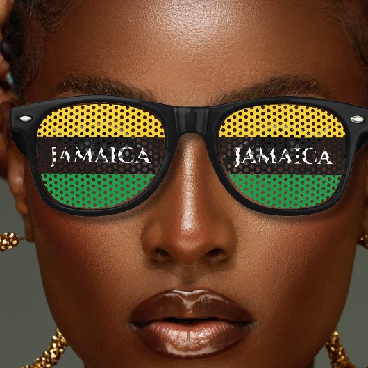 Jamaica Colors Green Gold Black Jamaican Retro Zonnebril