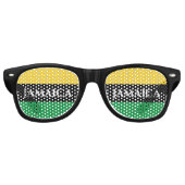 Jamaica Colors Green Gold Black Jamaican Retro Zonnebril (Voorkant)