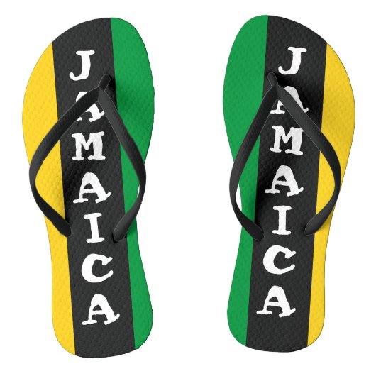 Jamaica Colors Green Gold Black Jamaican Teenslippers (Voetbed)
